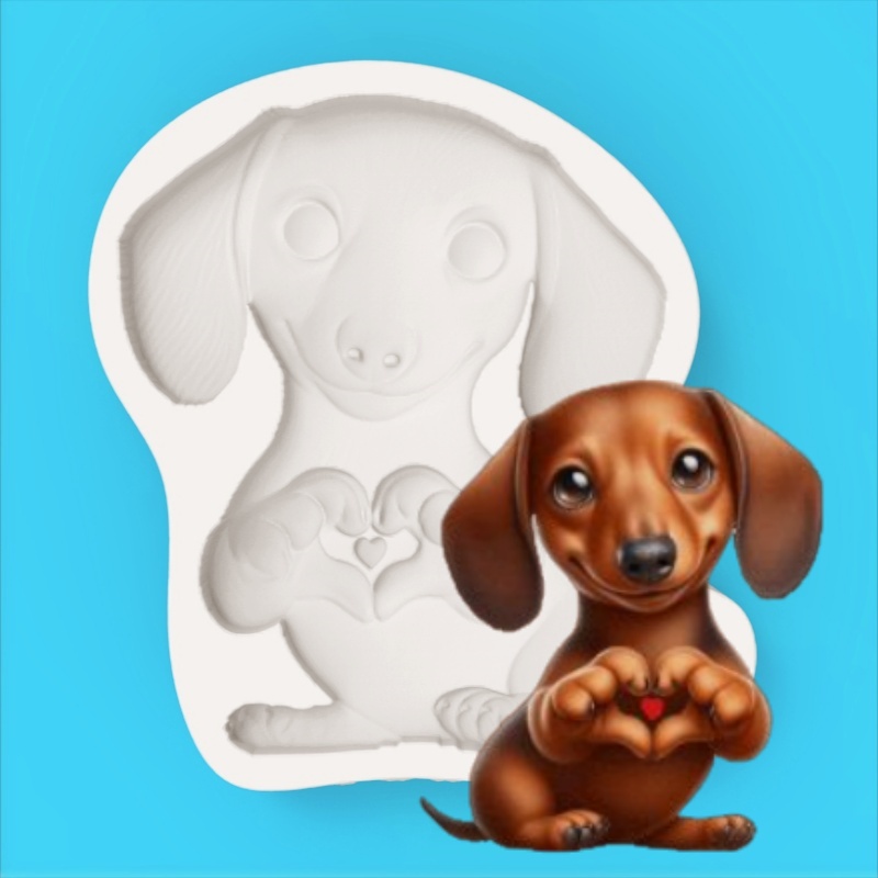 Model Kit For Beginners - Dachshund Dog Silicone Mold, Featuring Features