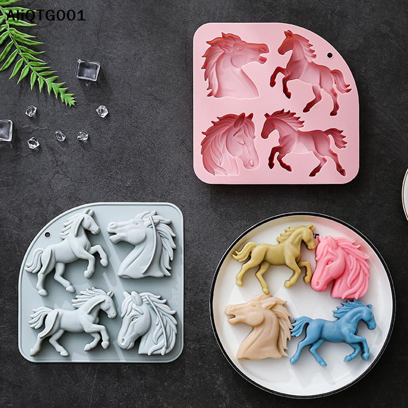 Model Kit For Beginners - 4-Cavity 3D Horse Silicone Mold for