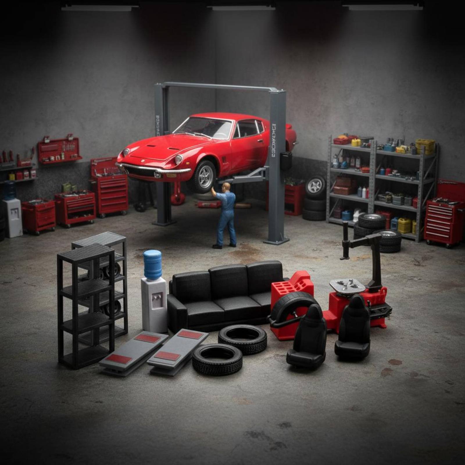 12 Pieces 1:64 Repair Tools Se - Model Kit Tool Set ulasan dan harga