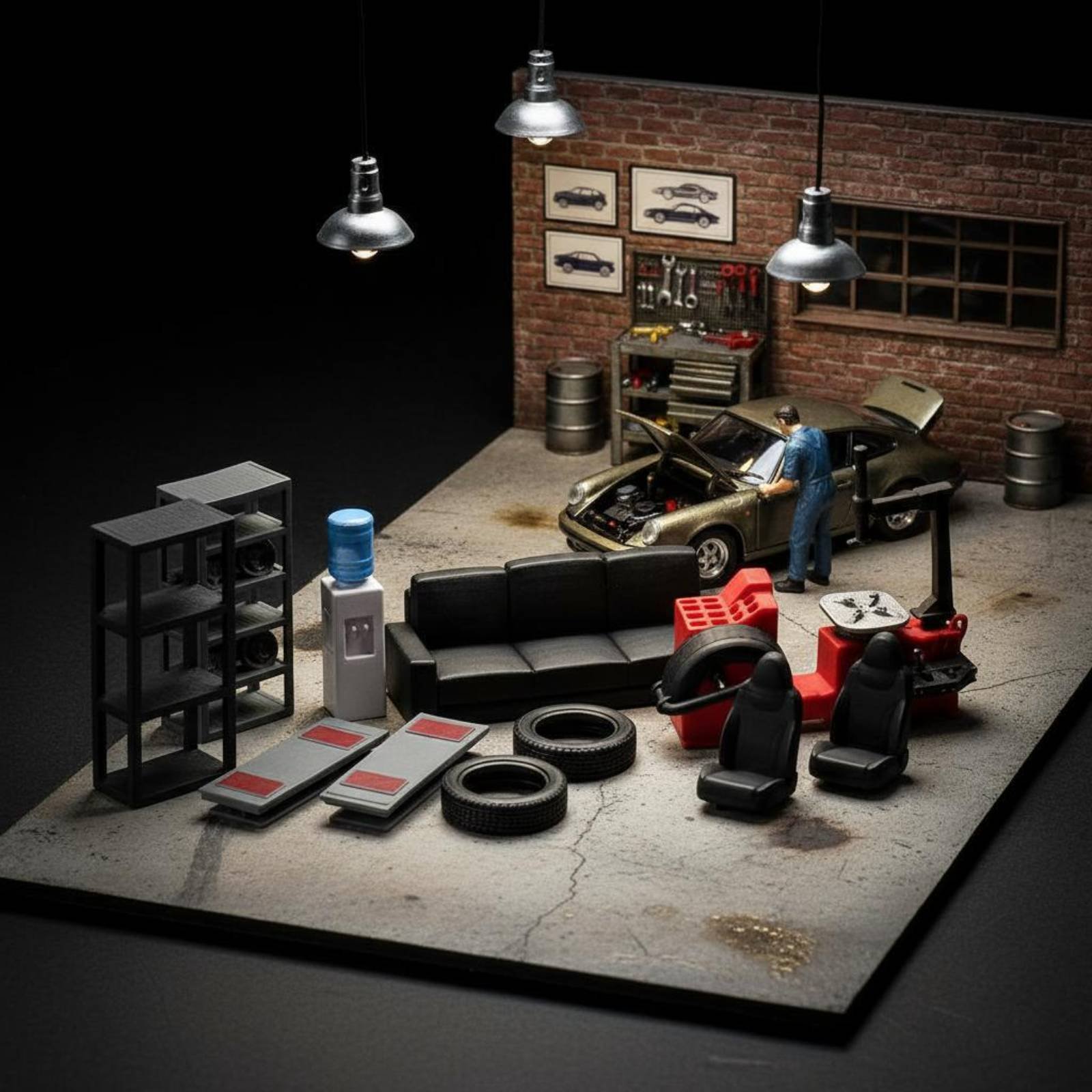 12 Pieces 1:64 Repair Tools Se - Model Kit Tool Set ulasan dan harga