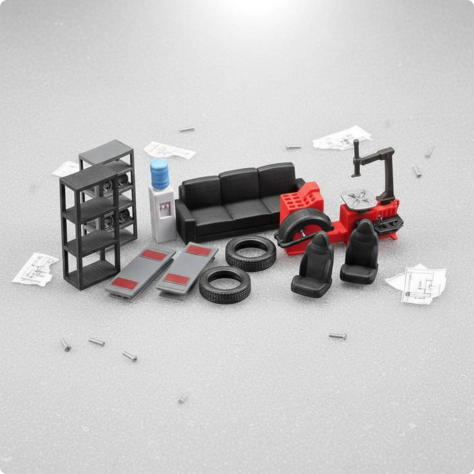 12 Pieces 1:64 Repair Tools Se - Model Kit Tool Set ulasan dan harga