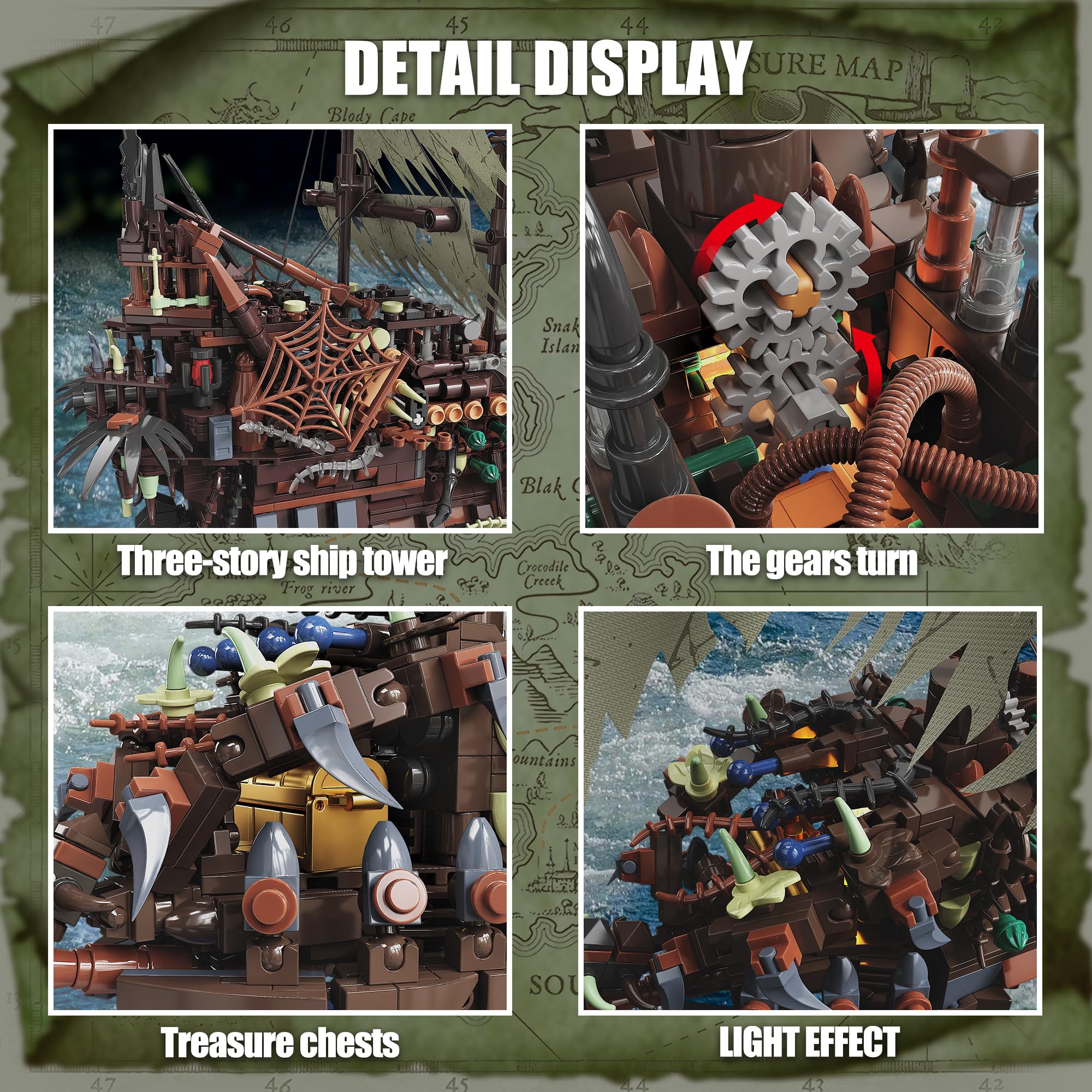 2159PCS Pirate Ship Building K - Model Kit Lucario ulasan dan harga
