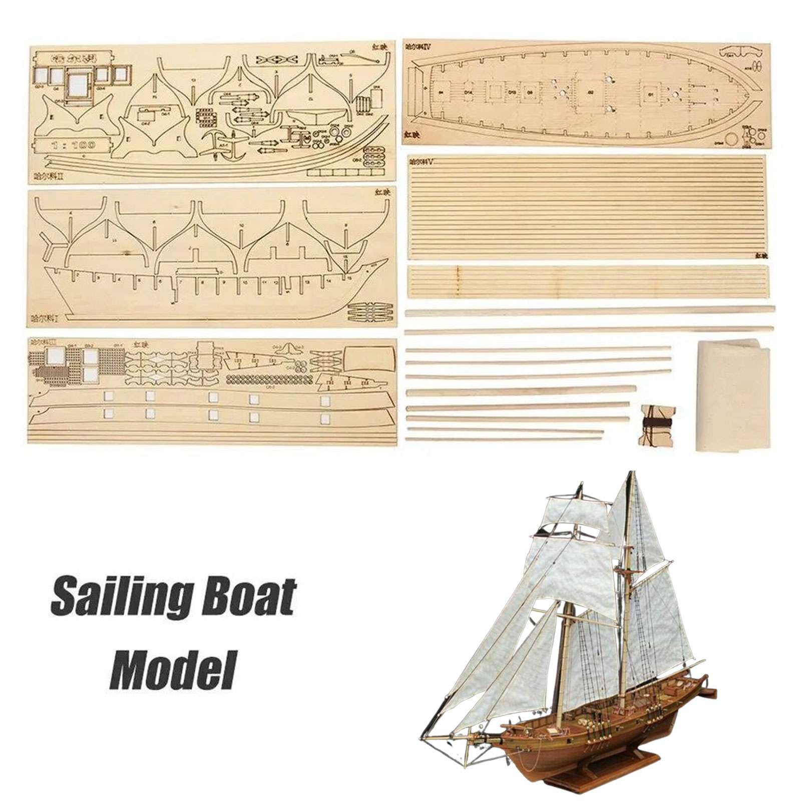 【Halcon Sailboat Wooden Model  - Model Kit Centaur ulasan dan harga