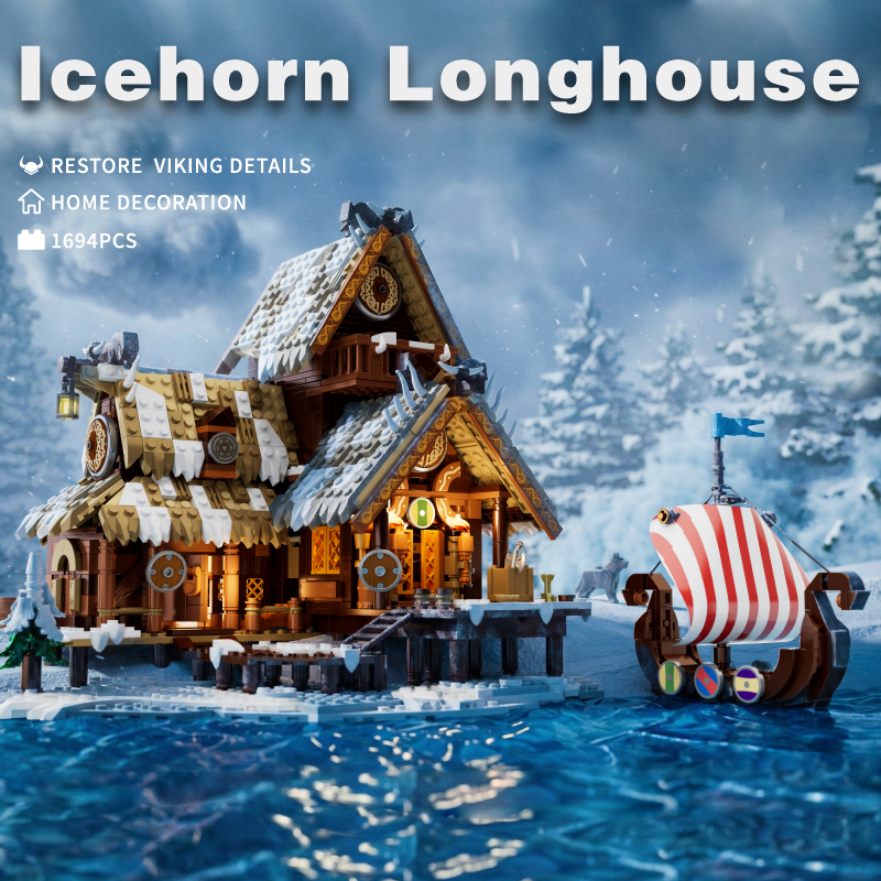 1694PCS Icehorn Longhouse Buil - Model Kit Lucario ulasan dan harga
