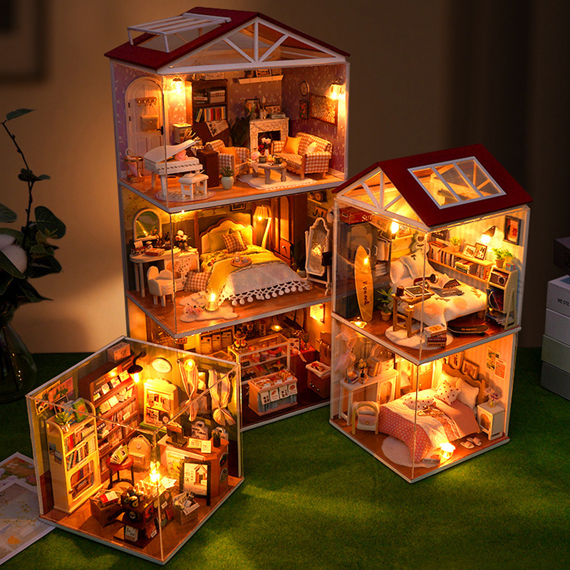 DIY Wooden Dollhouse Mini Bedr - Model Kit Centaur ulasan dan harga