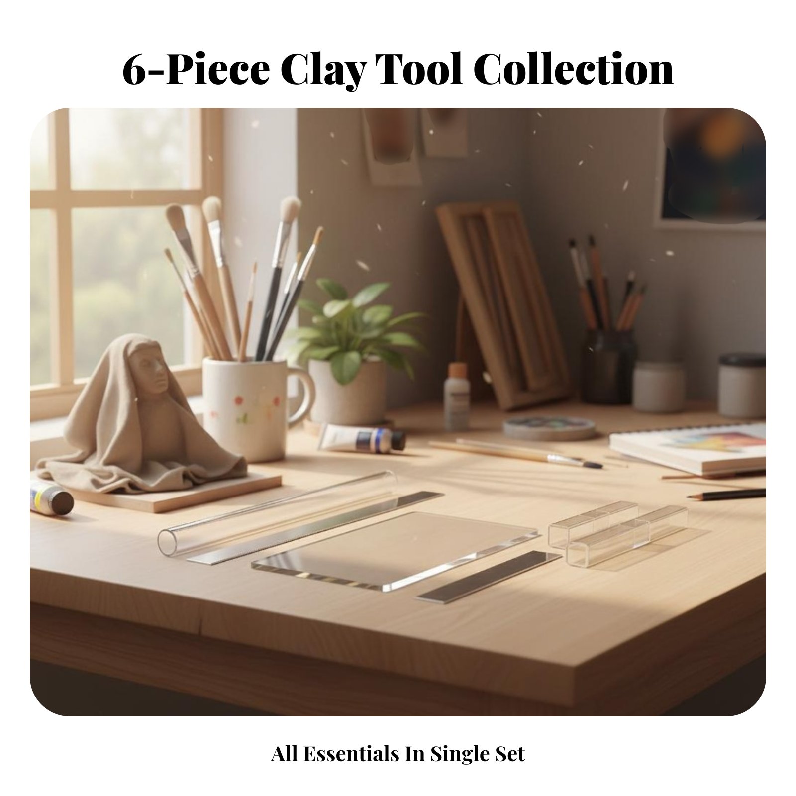 6 Pieces Acrylic Clay Cylinder - Model Kit Tool Set ulasan dan harga