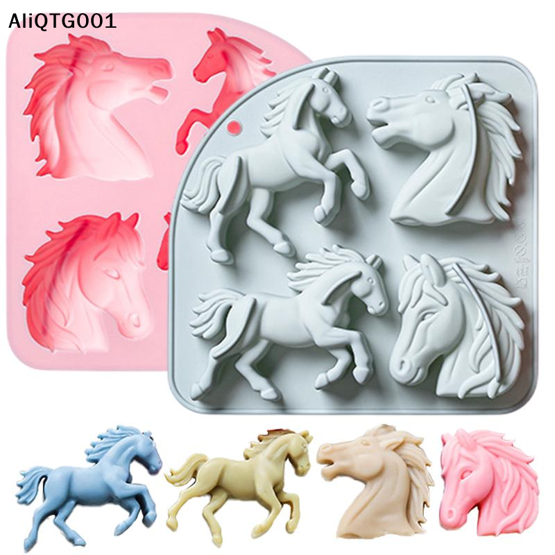 4-Cavity 3D Horse Silicone Mol - Model Kit For Beginners ulasan dan harga